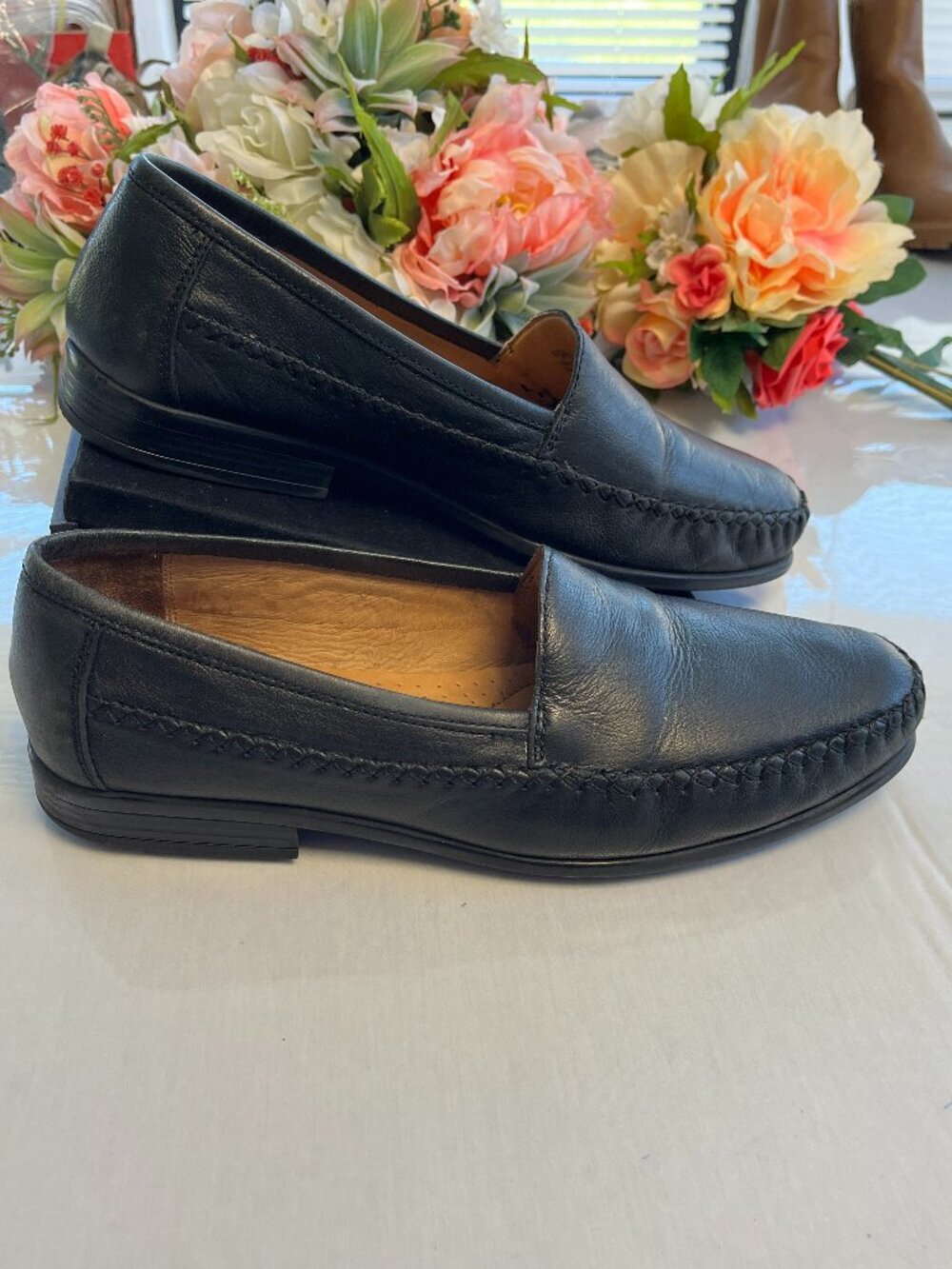 Giorgio Brutini Mortoni Leather Moc Toe Loafers Black Men’s 11.5M Slip-On Shoes